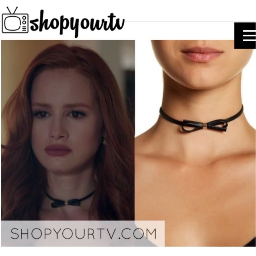 new ๑ aso TV’s Riverdale ๑ Leather Bow Choker ๑ Cheryl Blossom Madelaine Petsch